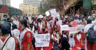 নিরাপদ সড়কের দাবিতে ফের আন্দোলনে শিক্ষার্থীরা