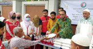 সিলেটে রেড ক্রিসেন্ট’র উদ্যাগে রোজাদারদের মাঝে ইফতার বিতরণ