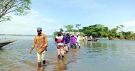 কোম্পানীগঞ্জে ঈদের নামাজ পড়ে হাঁটুপানি মাড়িয়ে বাড়িতে ফেরেন মুসল্লিরা