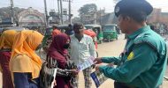 সিলেটের সড়কে শৃঙ্খলা ফেরাতে ট্রাফিক পক্ষ পালিত
